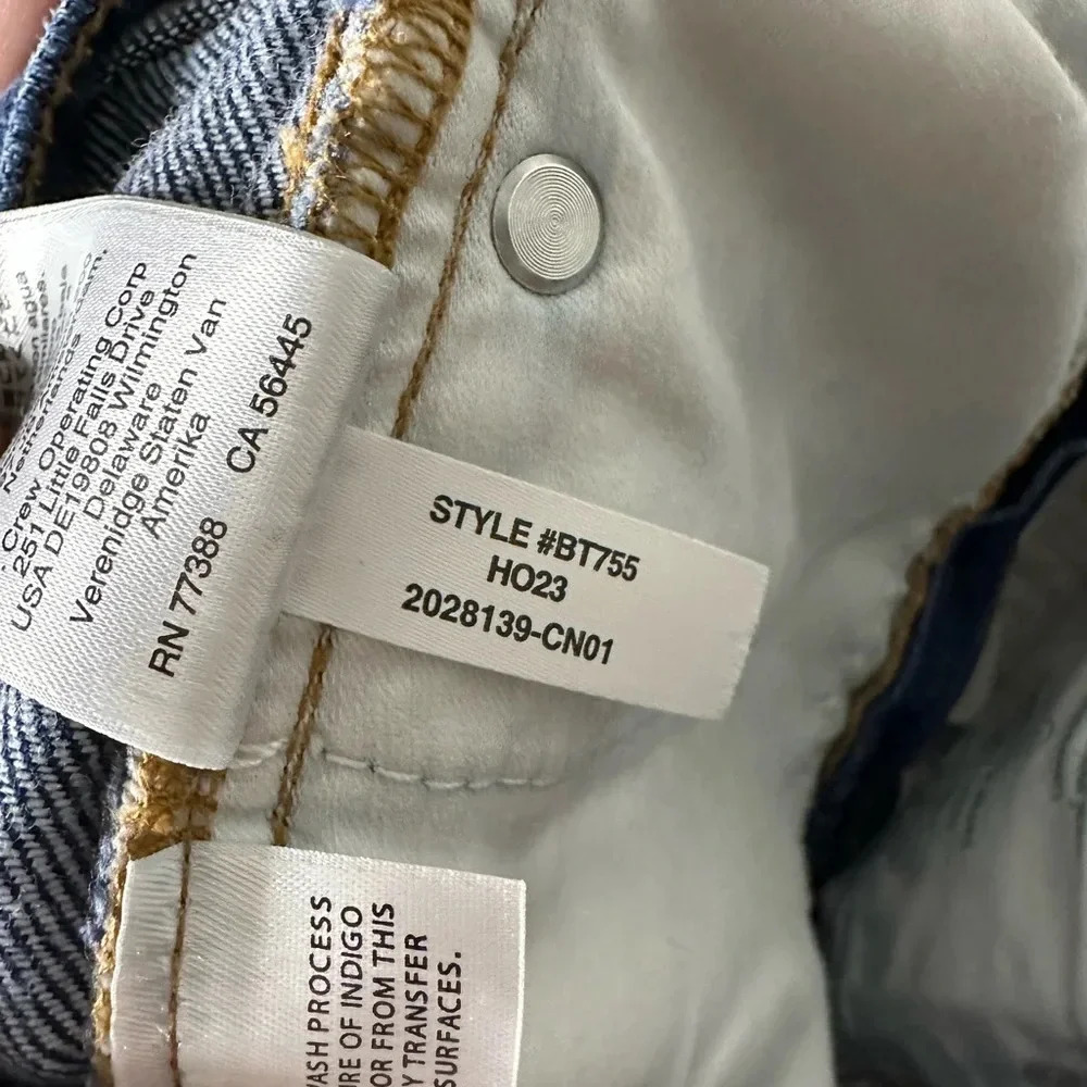 J. Crew size 26 deep indigo washed straight leg blue jeans classic preppy - Picture 4 of 4
